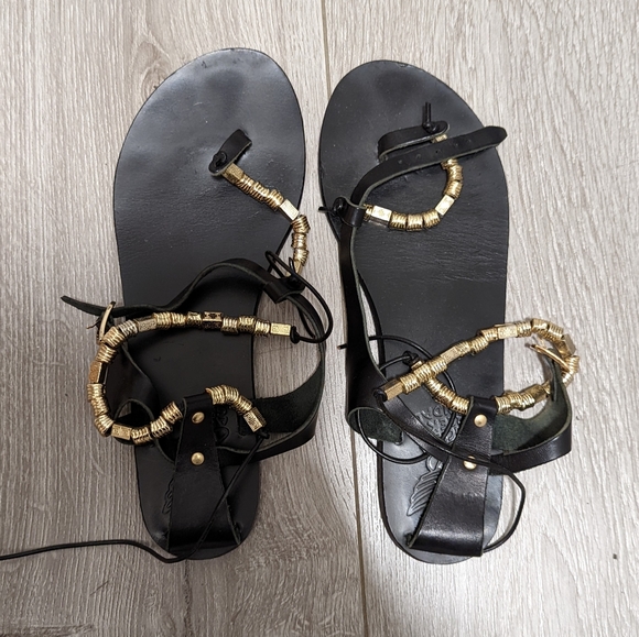 Jeweled Chrysso Style Ancient Greek Sandals EUC Sz 39 - Picture 6 of 10